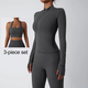 women Yoga Tracksuit Set Long Sleeve Crop Top High Waist Leggings