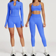 yoga Sports Set Women Gym Tracksuit Long Sleeve Shirt Shorts Bra