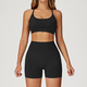 yoga Sports Set Women Gym Tracksuit Long Sleeve Shirt Shorts Bra