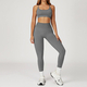 yoga Sports Set Women Gym Tracksuit Long Sleeve Shirt Shorts Bra