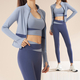 women Yoga Set Fitness Gym Coats Bra Leggings Workout Sportswear Tracksuit