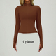 seamless Yoga Set With Long Sleeved Jacket And Leggings