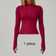 seamless Yoga Set With Long Sleeved Jacket And Leggings