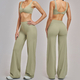 women's Yoga Tracksuit Set With Sports Bra And Bell-Bottom Pants