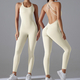 backless Yoga Bodysuit Romper Set - Sleeveless One Piece Fitness Jumpsuit