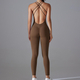 backless Yoga Bodysuit Romper Set - Sleeveless One Piece Fitness Jumpsuit