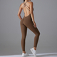 backless Yoga Bodysuit Romper Set - Sleeveless One Piece Fitness Jumpsuit
