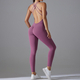 backless Yoga Bodysuit Romper Set - Sleeveless One Piece Fitness Jumpsuit