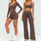 women's 2-Piece Yoga Set Long Sleeve Top & Running Shorts
