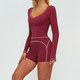 women's 2-Piece Yoga Set Long Sleeve Top & Running Shorts
