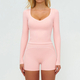 women's 2-Piece Yoga Set Long Sleeve Top & Running Shorts