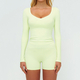 women's 2-Piece Yoga Set Long Sleeve Top & Running Shorts