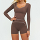 women's 2-Piece Yoga Set Long Sleeve Top & Running Shorts