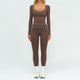 women's 2-Piece Yoga Set Long Sleeve Top & Running Shorts