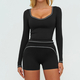 women's 2-Piece Yoga Set Long Sleeve Top & Running Shorts
