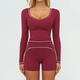 women's 2-Piece Yoga Set Long Sleeve Top & Running Shorts