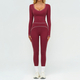 women's 2-Piece Yoga Set Long Sleeve Top & Running Shorts