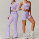 long Sleeve Yoga Set With High Waist Leggings And Vest