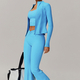 long Sleeve Yoga Set With High Waist Leggings And Vest