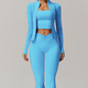 long Sleeve Yoga Set With High Waist Leggings And Vest
