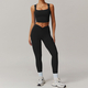 long Sleeve Yoga Set With High Waist Leggings And Vest