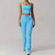 long Sleeve Yoga Set With High Waist Leggings And Vest