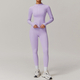 long Sleeve Yoga Set With High Waist Leggings And Vest