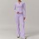 long Sleeve Yoga Set With High Waist Leggings And Vest