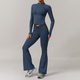 long Sleeve Yoga Set With High Waist Leggings And Vest