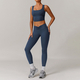 long Sleeve Yoga Set With High Waist Leggings And Vest