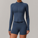 long Sleeve Yoga Set With High Waist Leggings And Vest