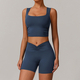 long Sleeve Yoga Set With High Waist Leggings And Vest