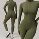 long Sleeve Zipper Workout Jumpsuit Women Gym Sportswear Yoga Set
