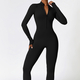 long Sleeve Zipper Workout Jumpsuit Women Gym Sportswear Yoga Set