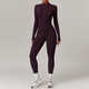 long Sleeve Zipper Workout Jumpsuit Women Gym Sportswear Yoga Set
