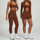 yoga Set Women Tracksuit Running Sportswear Long Sleeve Jacket Leggings Shorts