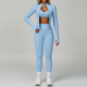 yoga Set Women Tracksuit Running Sportswear Long Sleeve Jacket Leggings Shorts