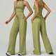 women's Yoga Set 2-3 Pieces Long Sleeve Workout Tracksuit Wide-Leg Sport Pants