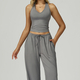 women's Yoga Set 2-3 Pieces Long Sleeve Workout Tracksuit Wide-Leg Sport Pants