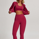 women's 3-Piece Yoga Set Long-Sleeved Jacket Sports Bra Gym Leggings Fitness Workout Outfit