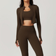 women's 3-Piece Yoga Set Long-Sleeved Jacket Sports Bra Gym Leggings Fitness Workout Outfit