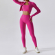 women's 3-Piece Yoga Set Long-Sleeved Jacket Sports Bra Gym Leggings Fitness Workout Outfit