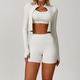 women's 3-Piece Yoga Set Long-Sleeved Jacket Sports Bra Gym Leggings Fitness Workout Outfit