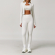 women's 3-Piece Yoga Set Long-Sleeved Jacket Sports Bra Gym Leggings Fitness Workout Outfit