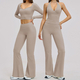 women's 2-Piece Yoga Set Long Sleeve Crop Top High Waist Leggings