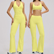 women's 2-Piece Yoga Set Long Sleeve Crop Top High Waist Leggings