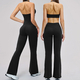 women's 2-Piece Yoga Set Long Sleeve Crop Top High Waist Leggings