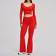 women's 2-Piece Yoga Set Long Sleeve Crop Top High Waist Leggings