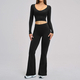 women's 2-Piece Yoga Set Long Sleeve Crop Top High Waist Leggings