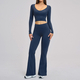women's 2-Piece Yoga Set Long Sleeve Crop Top High Waist Leggings